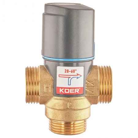 Клапан смесительный термостатический KR-1268/1''/20°C-60°C (KR5845)
